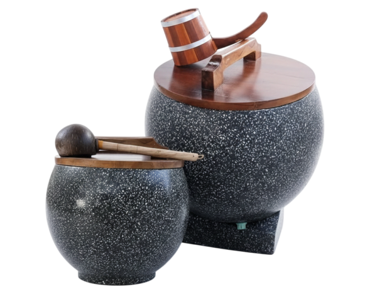 Black Terrazzo Water Basin Set