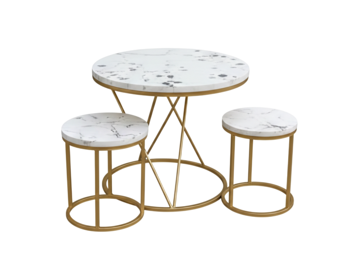 Round Terrazzo Coffee Table Set